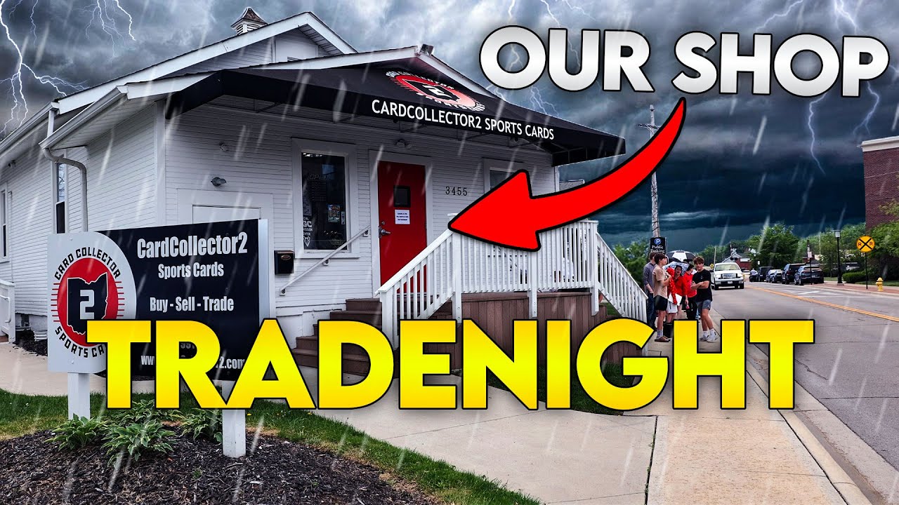 Hosting a Tradenight In a STORM At Our Card Shop ⛈️