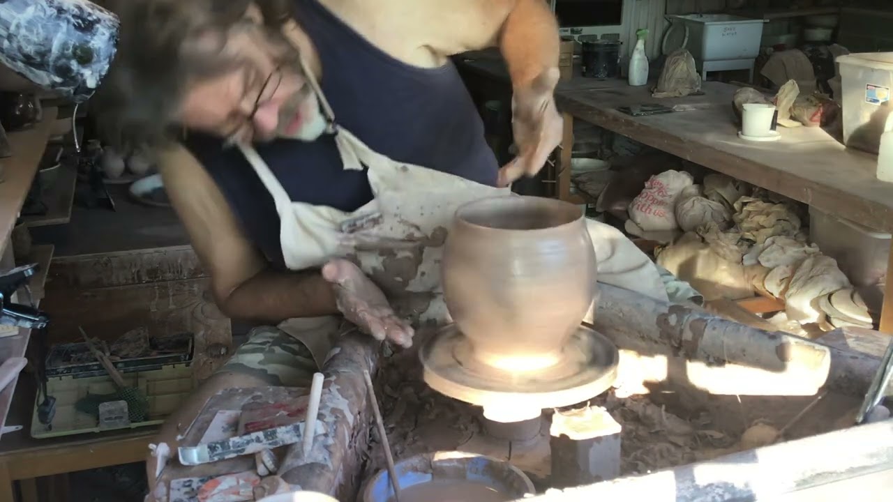 A 5lb paddle decorated bowl with Simon Leach