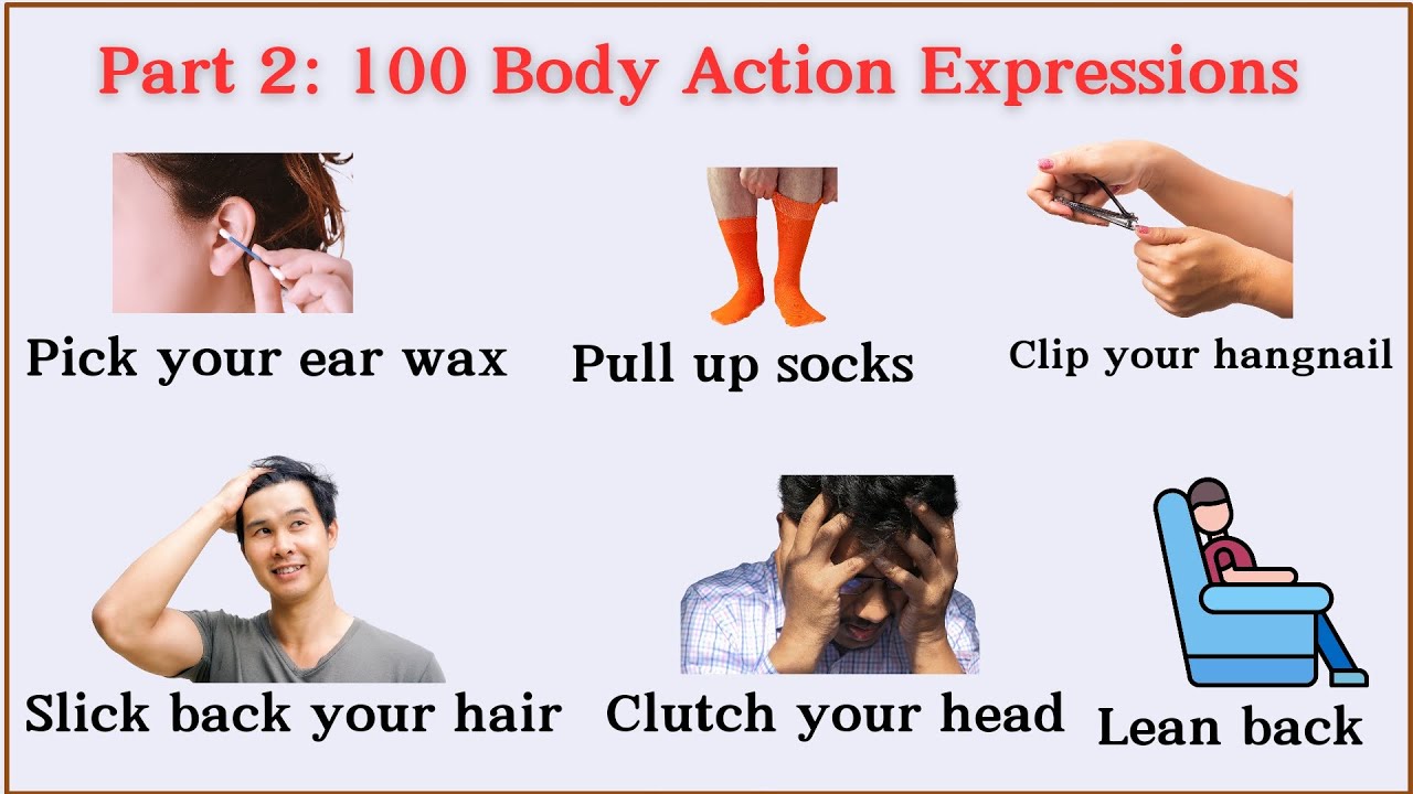 Lesson 108: Daily 100 Body Movement VERBS and EXPRESSIONS  | Part Two | ACTED OUT
