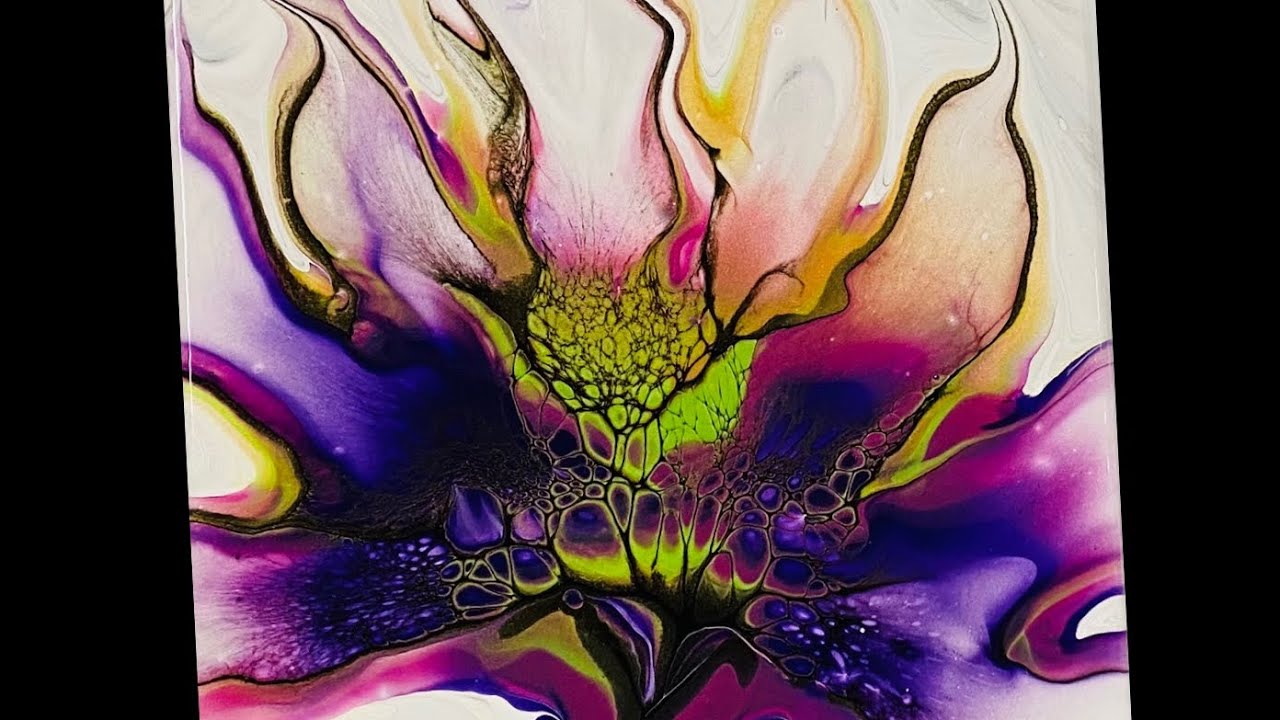 (1006) Simplistic Bloom Technique~Acrylic Paint Pouring~Abstract