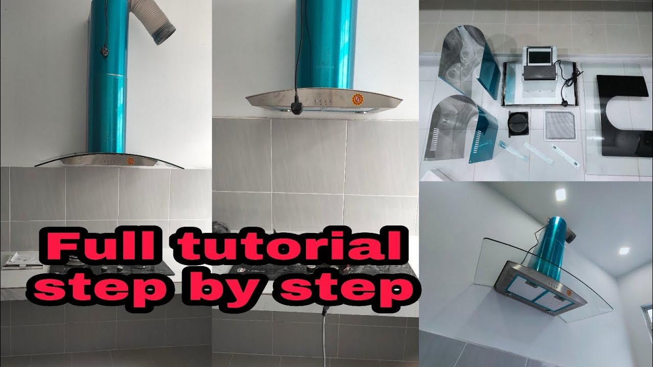Tutorial pasang cooker hood step by step Sedotan Asap memasak. #tutorial