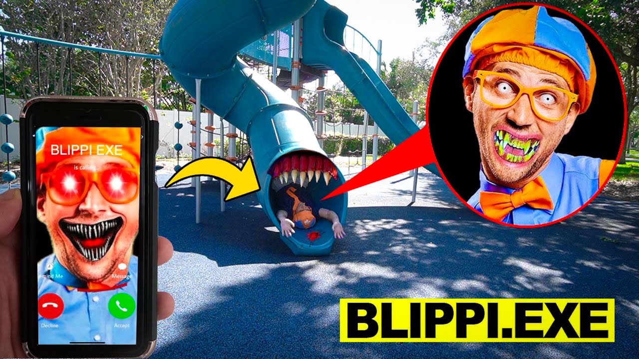BLIPPI EXE IS CALLING IN REAL LIFE!! *DO NOT ANSWER* | SLIDE EATER EATS BLIPPI EXE