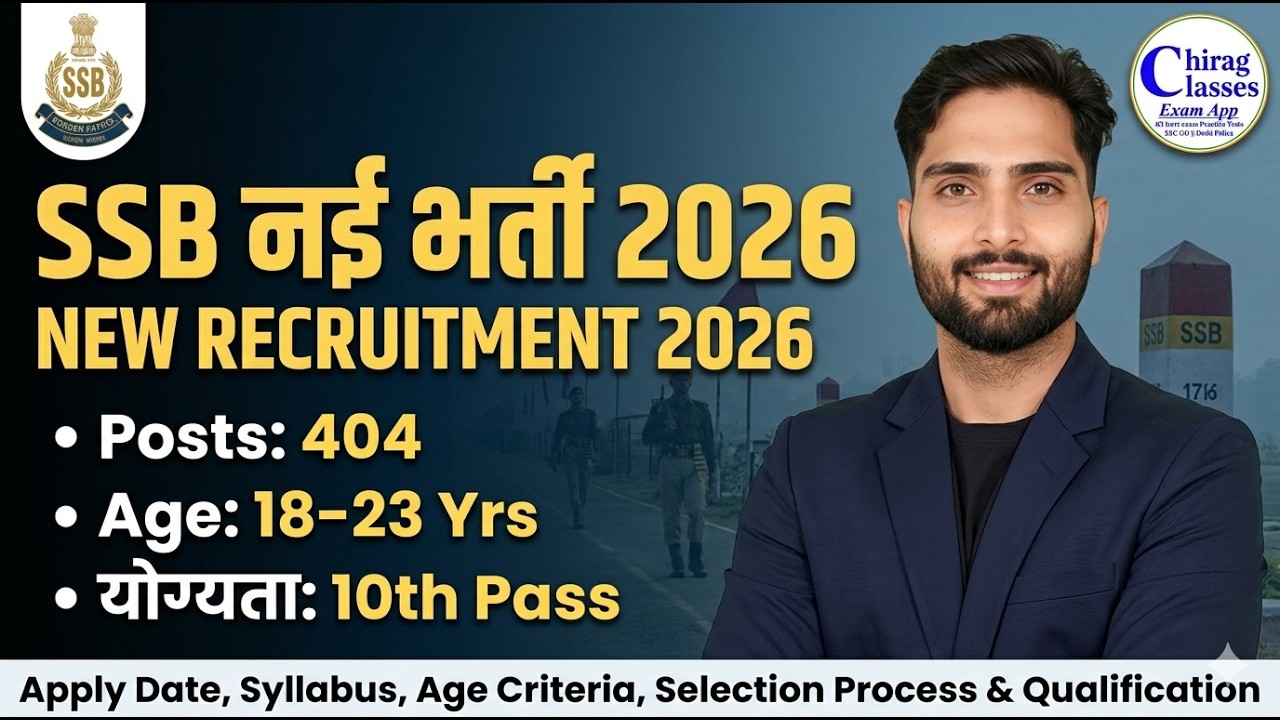 SSB नई भर्ती 2026 Out! 🔥 10th Pass Job | Posts 404 | Apply Date