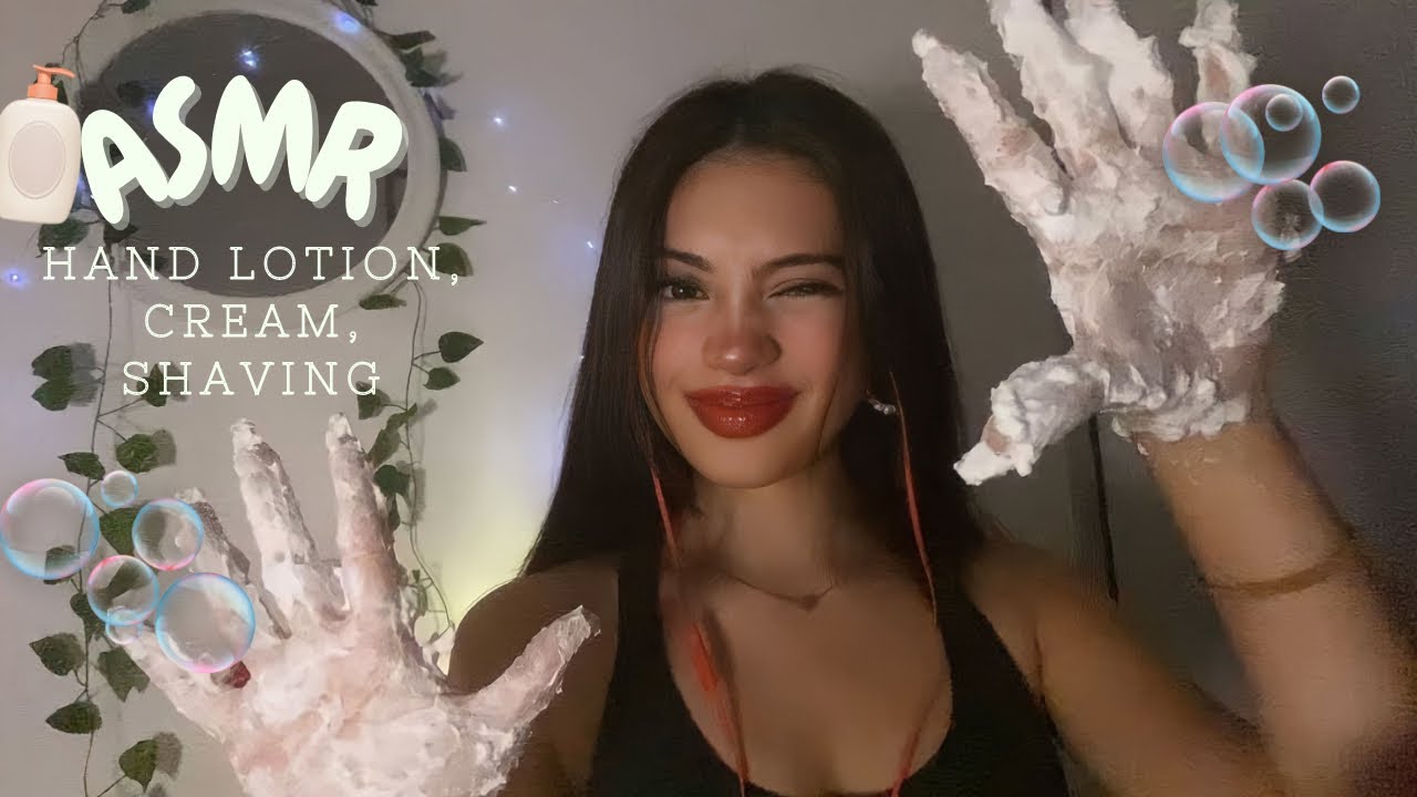 Asmr crema en mis manos, espuma, jabón y loción | Asmr cream in my hands, shaving, soap and lotion🫧