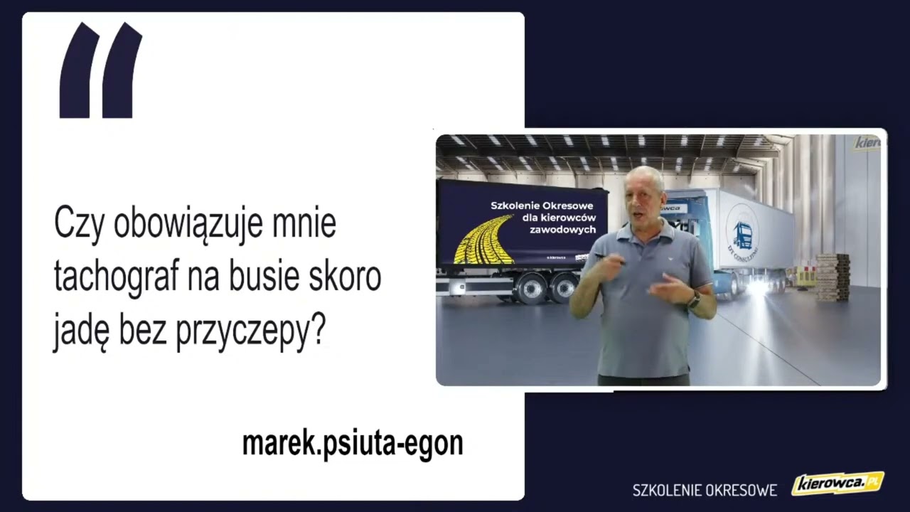 Czy obowiązuje mnie tachograf na busie skoro jadę bez przyczepy?