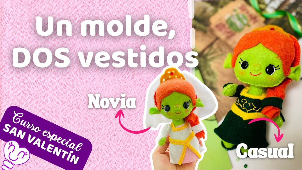 👉Cómo hacer a FIONA versión novia💍usando el mismo MOLDE | Dolly de fieltro