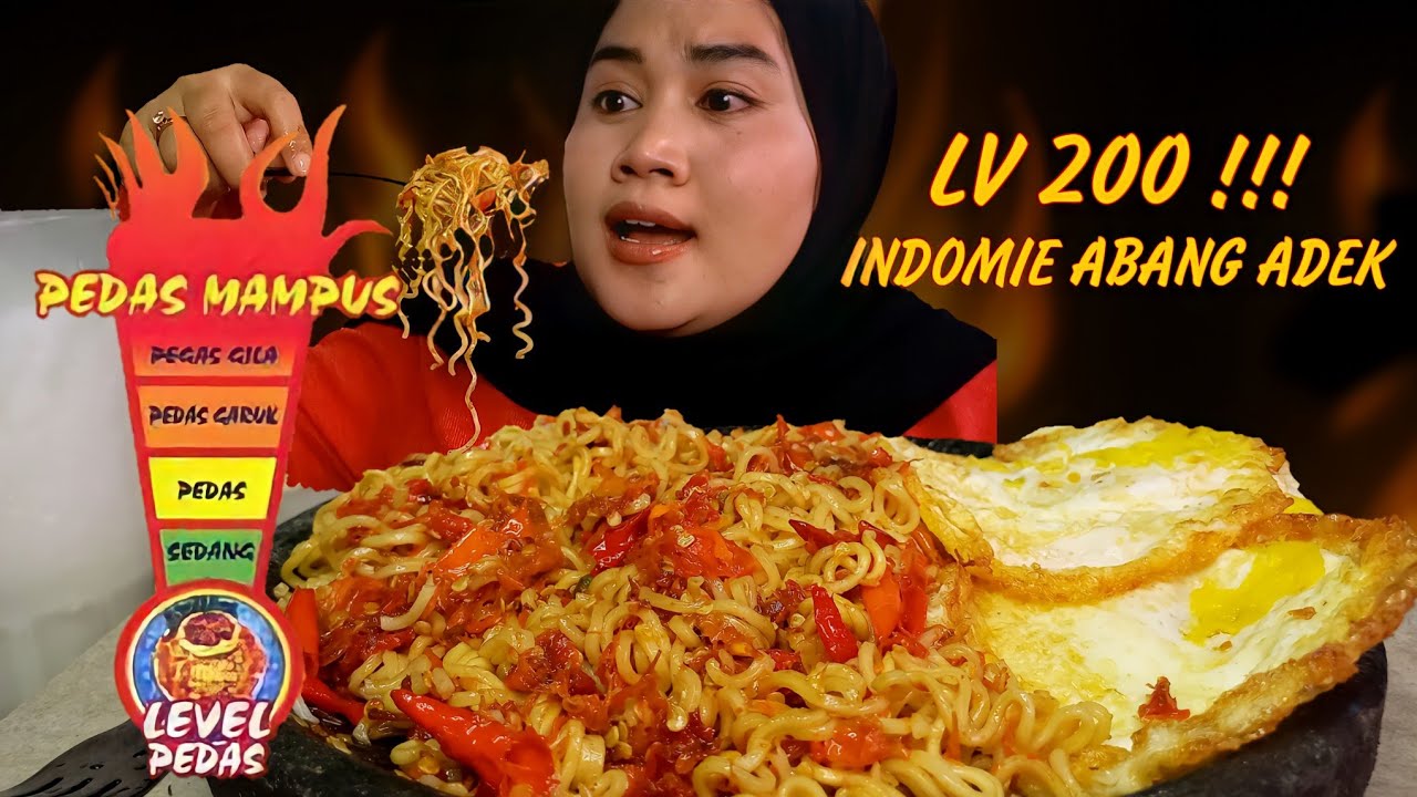 CHALLENGE TRAGIS!! MUKBANG 200 CABAI INDOMIE ABANG ADEK PEDAS MAMPUS!!! 🔥🔥