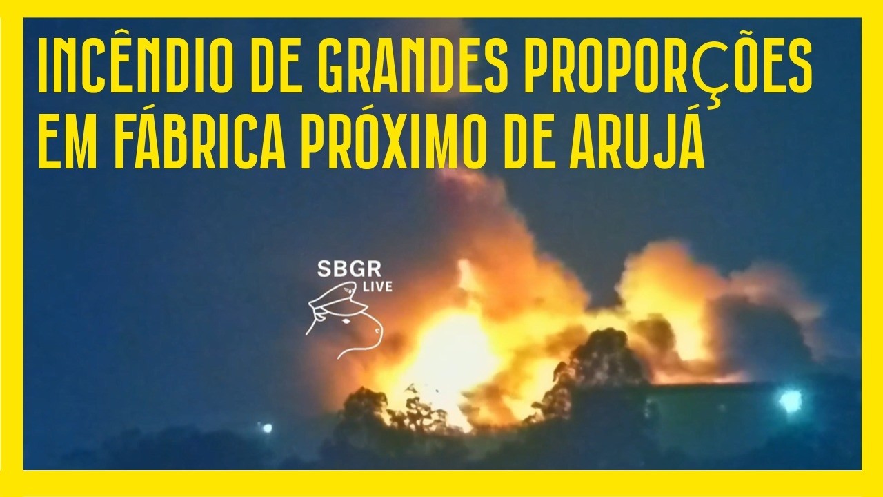 INCÊNDIO DE GRANDES PROPORÇÕES  EM FÁBRICA PRÓXIMO DE ARUJÁ
