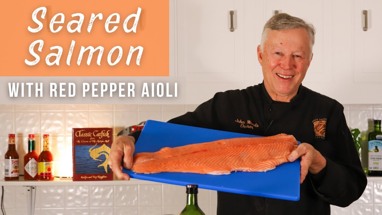 Seared Salmon Secrets with Roasted Red Pepper Aioli