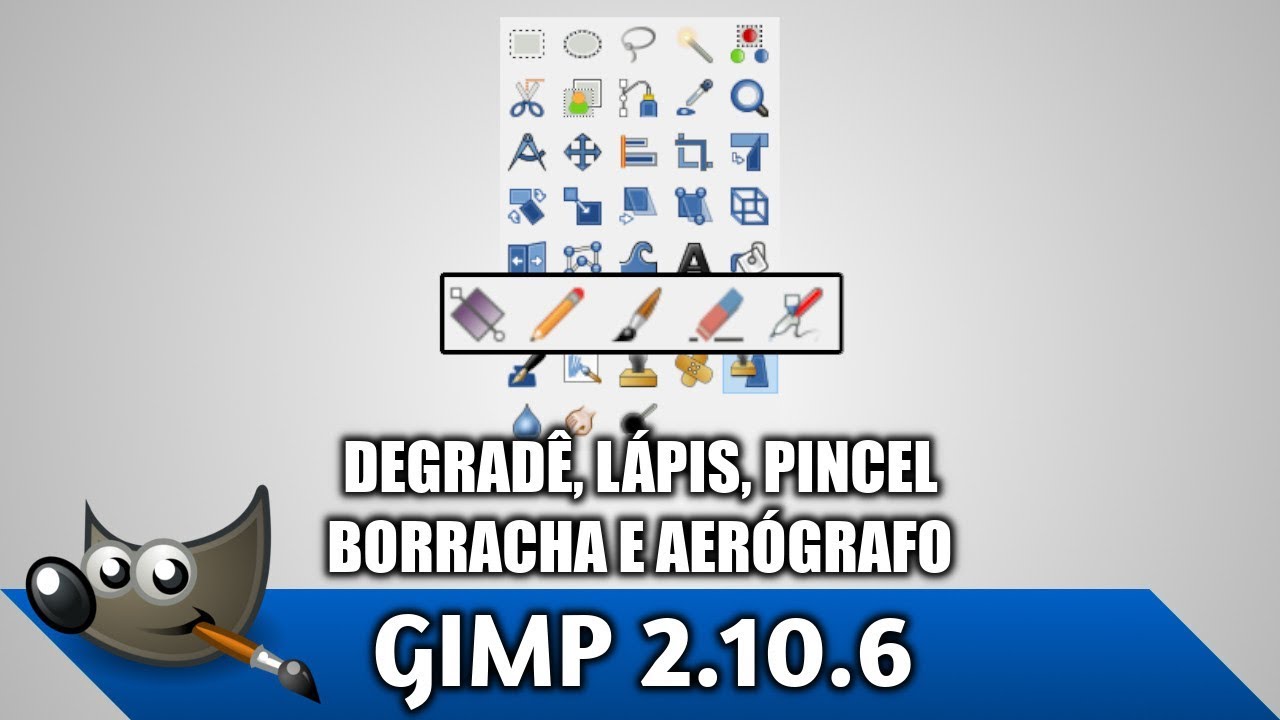 Tutorial Gimp 2.10 #08 - Degradê, lápis, pincel, borracha e aerógrafo (2.10.6)