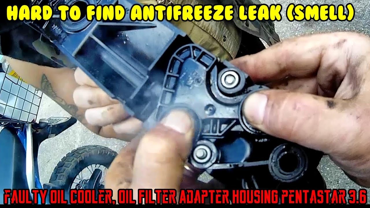 Antifreeze smell or leaking down bell housing. Wrangler JK 3.6 Chrysler Pentastar oil cooler 2011-16