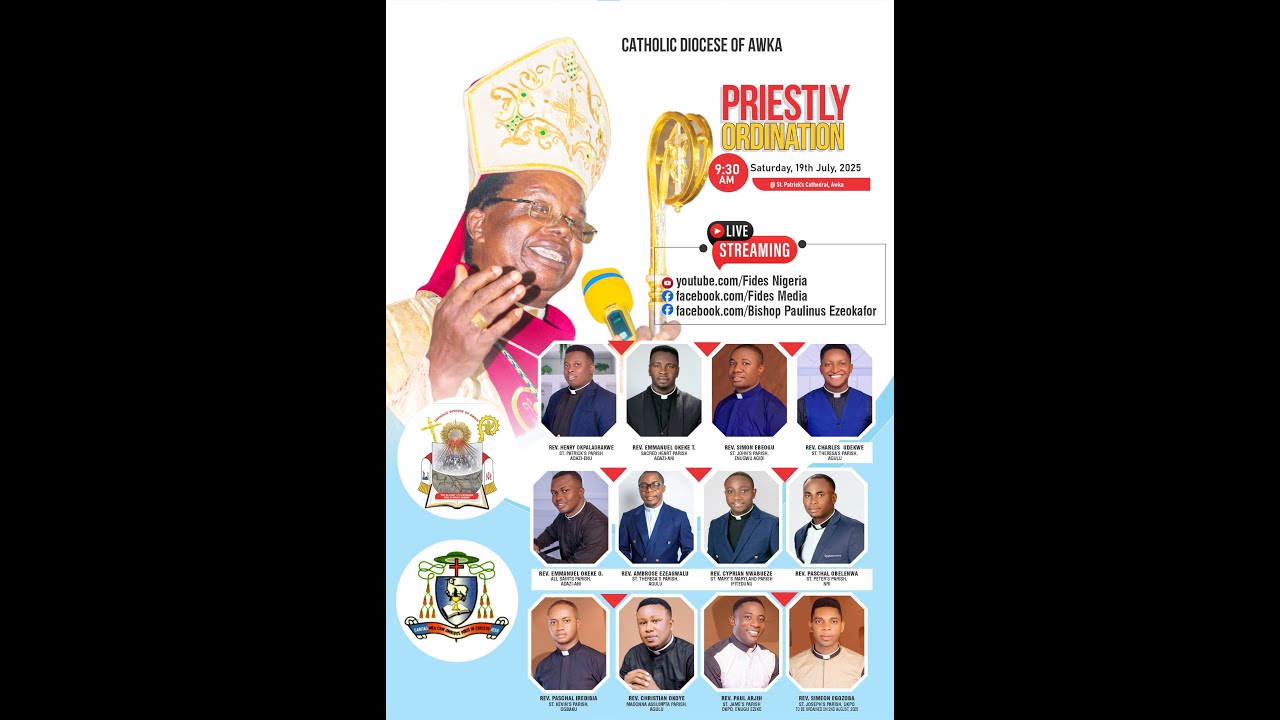 CATHOLIC DIOCESE OF AWKA PRIESTLY ORDINATION 2025 @St Patrick's Cathedral Awka.