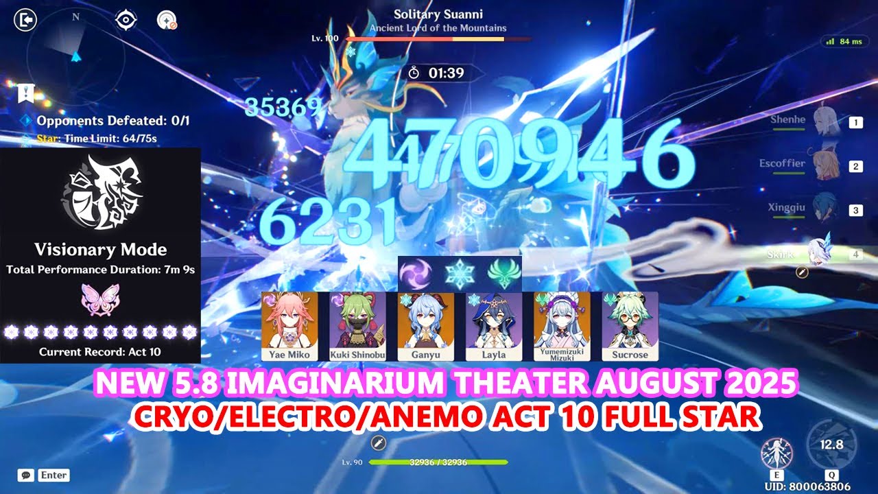 New 5.8 Imaginarium Theater August 2025 | Cryo/Electro/Anemo Act 10 Full Star Showcase