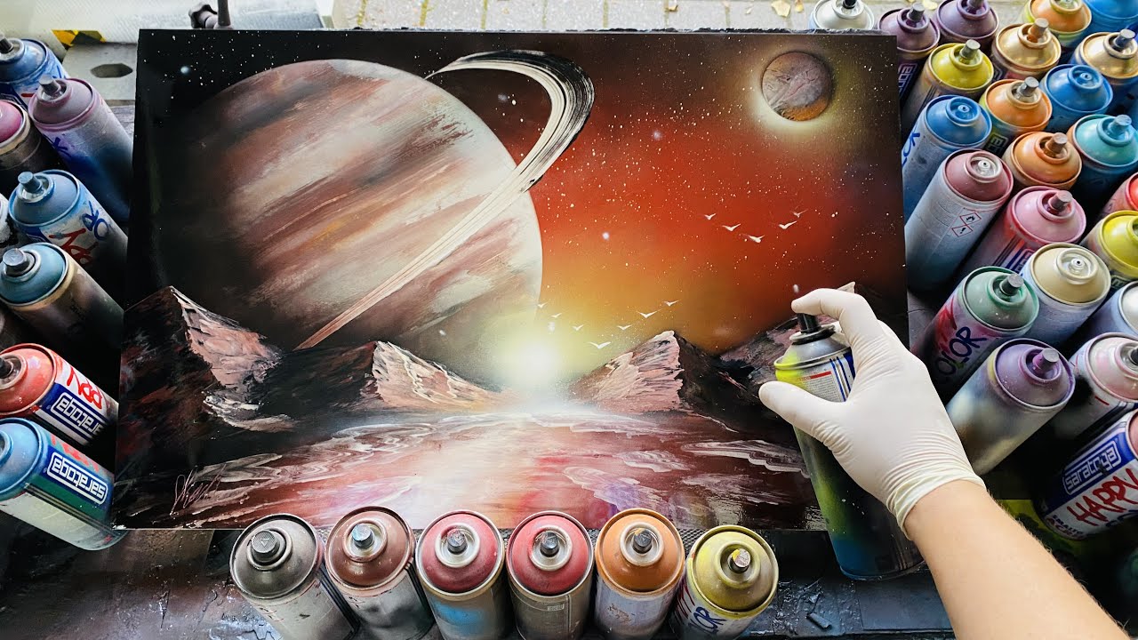 SATURN  RISE - SPRAY PAINT ART by Skech