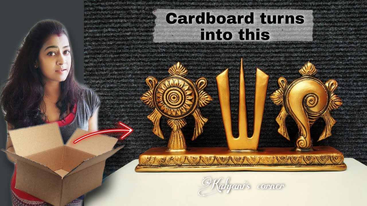 Easy Shankh Chakra Namam Showpiece making at home | Diwali Gift idea | diy home decor