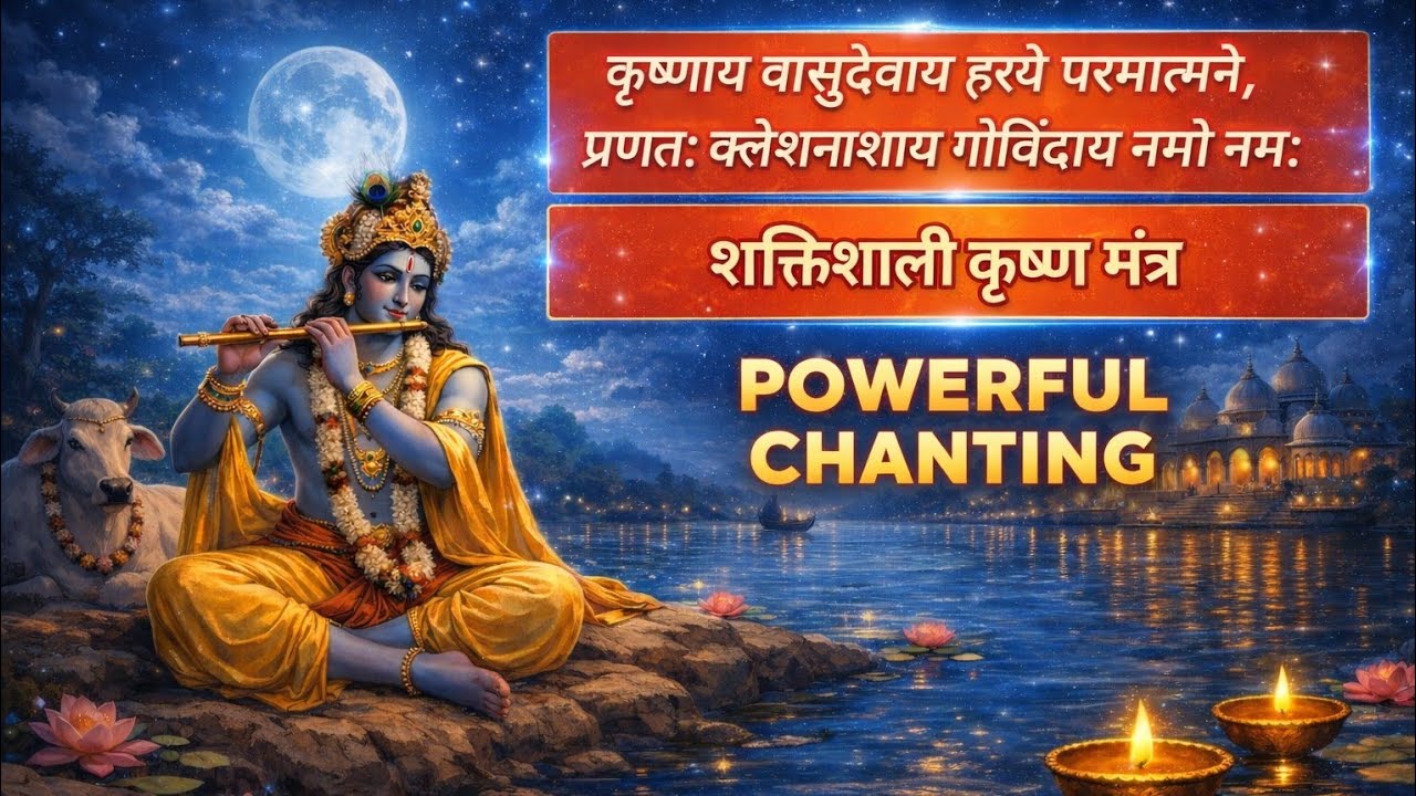🚩Divine Krishna Mantra | Krishnaya Vasudevaya Haraye Paramatmane...