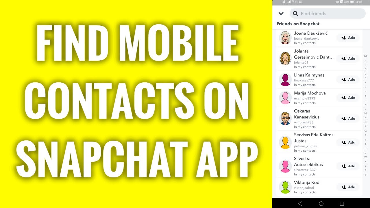 How To Find Mobile Contacts On Snapchat App