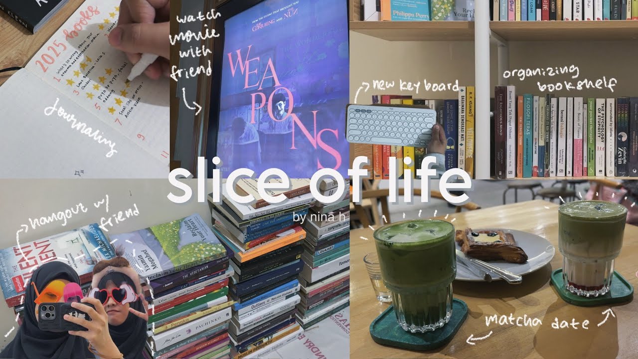 vlog☁️ new keyboard and bookshelf, organizing my books, matcha and movie date🍵📚📽️