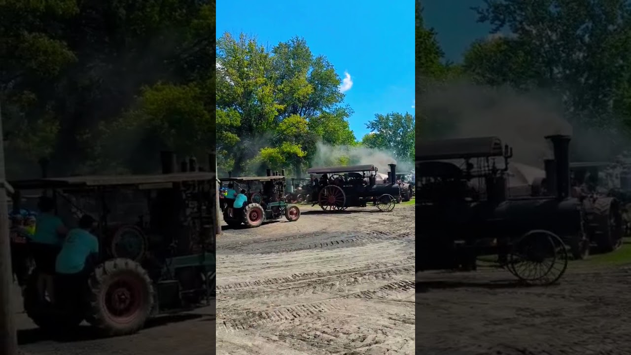 Steam tractors rolling along at the Threshermen's reunion in Kinzers, PA #tractor