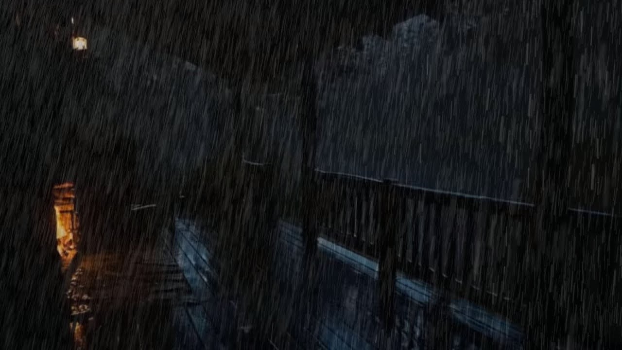 NOADS🌦️Instant Sleep in 5 Minutes |Thunderstorm on Tin Roof Porch| Fire, Soft Rain & Distant Thunder