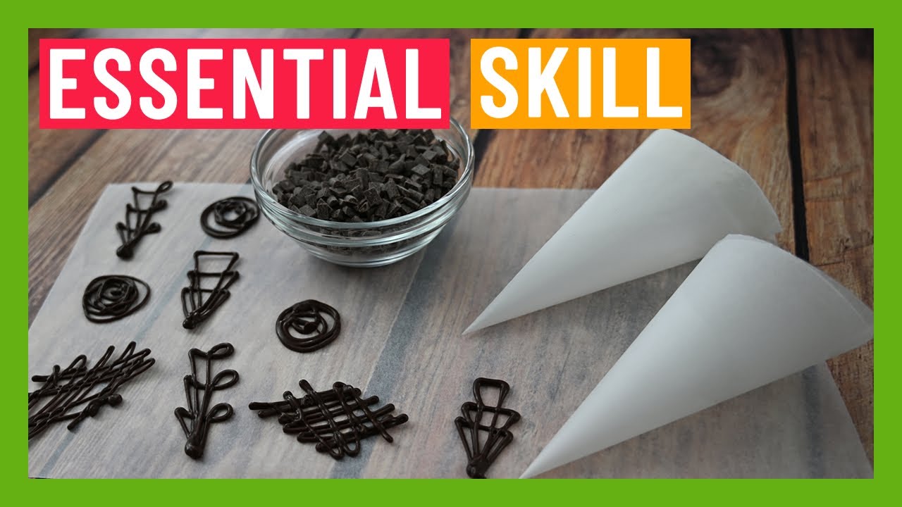 How to make a DIY paper piping bag (Essential for chocolate piping!)