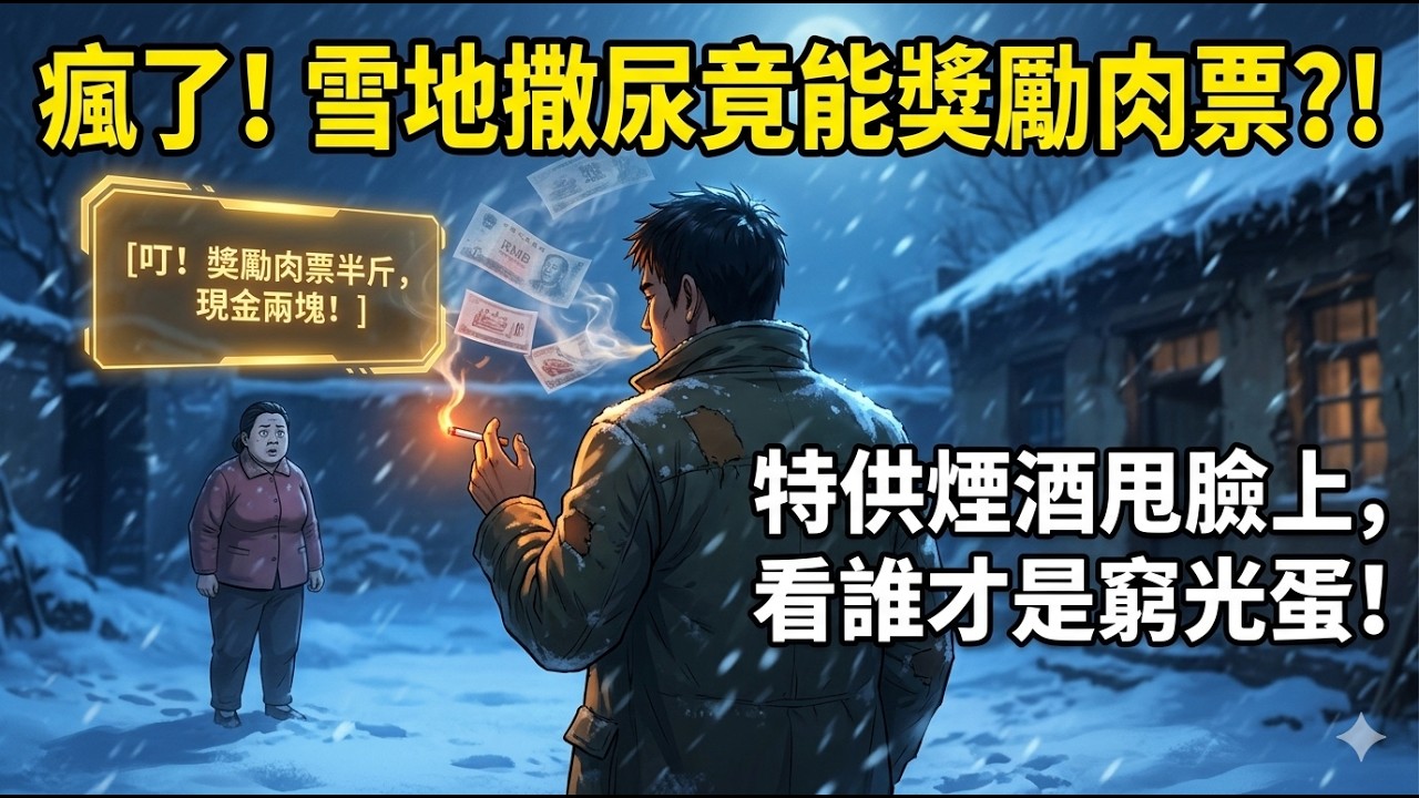 [一口氣看完 ] 重生艱苦年代後金手指遲到20年？在冰天雪地撒泡尿竟然獎勵半斤肉票！看我用「特供煙酒」狠狠打臉傲慢城裡人，這場年代逆襲簡直太荒唐、太解氣了！ | 年代文 | 爽文