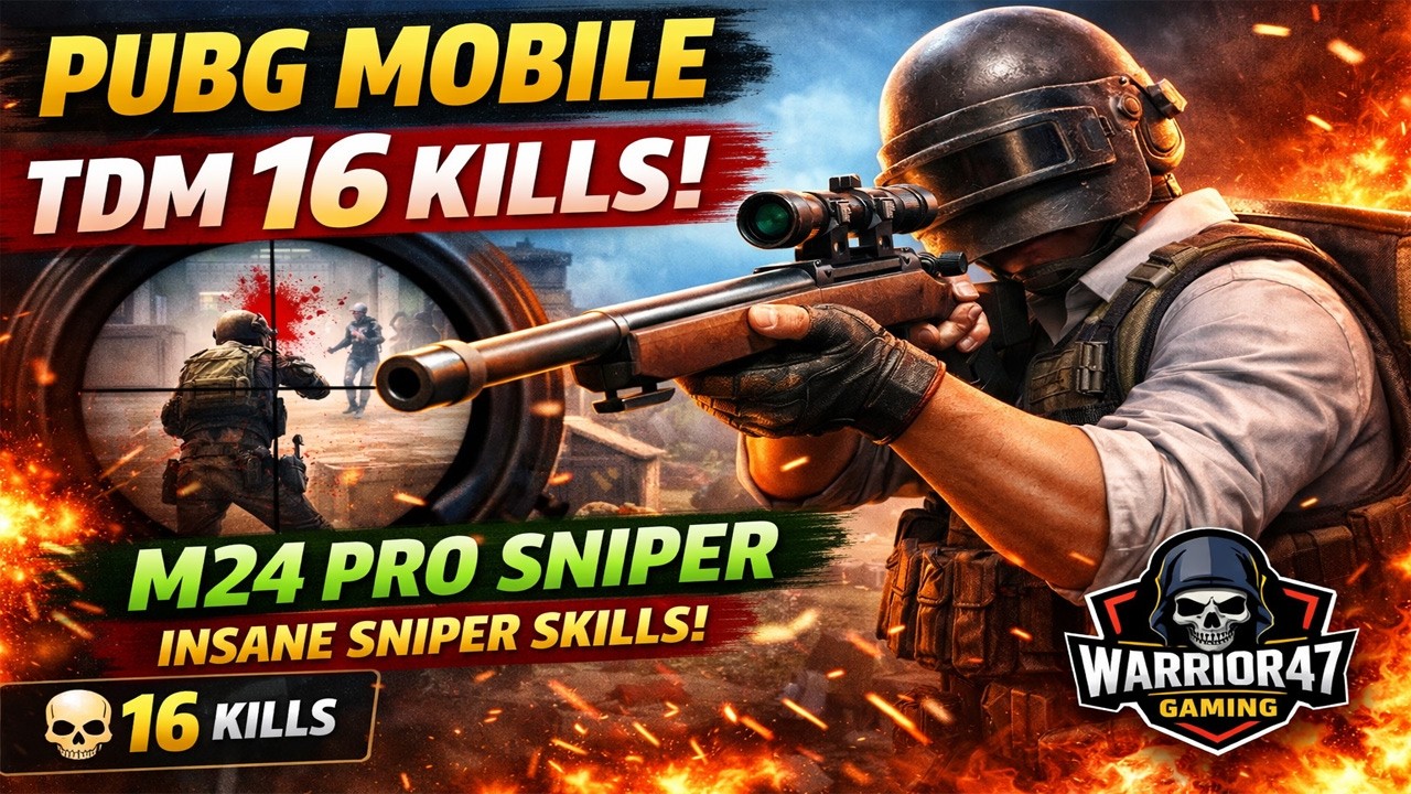 PUBG Mobile TDM 16 Kills | M24 Pro Sniper Gameplay | Insane Sniper Skills | Warrior47 Gaming