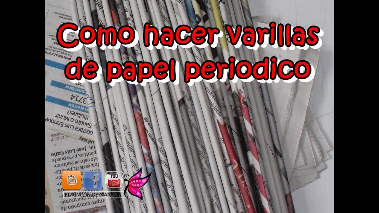 Como hacer Varillas o Tubitos  de papel periodico