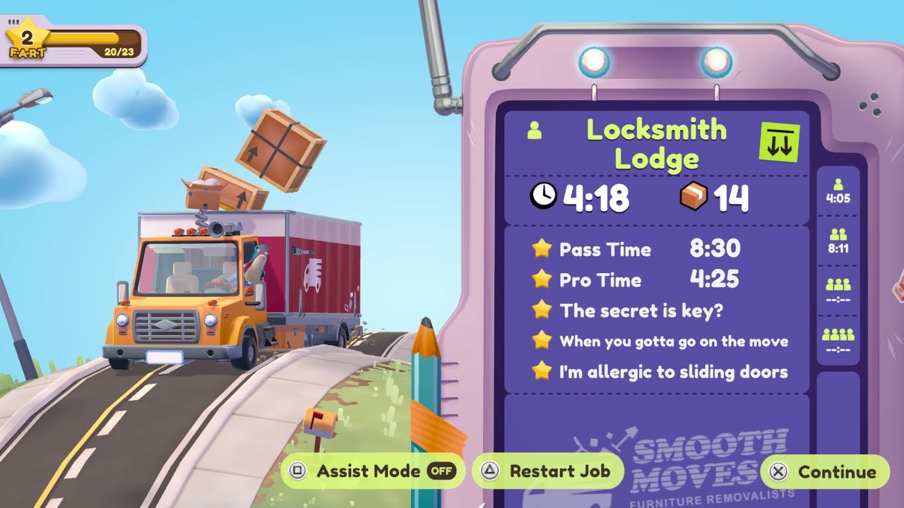 Moving Out 2 - Locksmith Lodge - (4:18)/Pro Time/All Side Objectives/SOLO/No Cheats-Assists