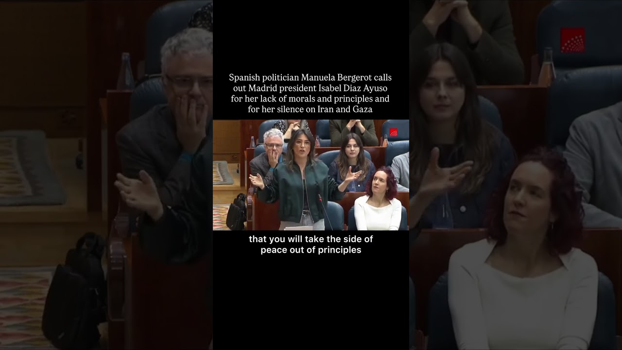 Spanish politician Manuela Bergerot calls out Madrid president Isabel Diaz Ayuso #gaza #shorts