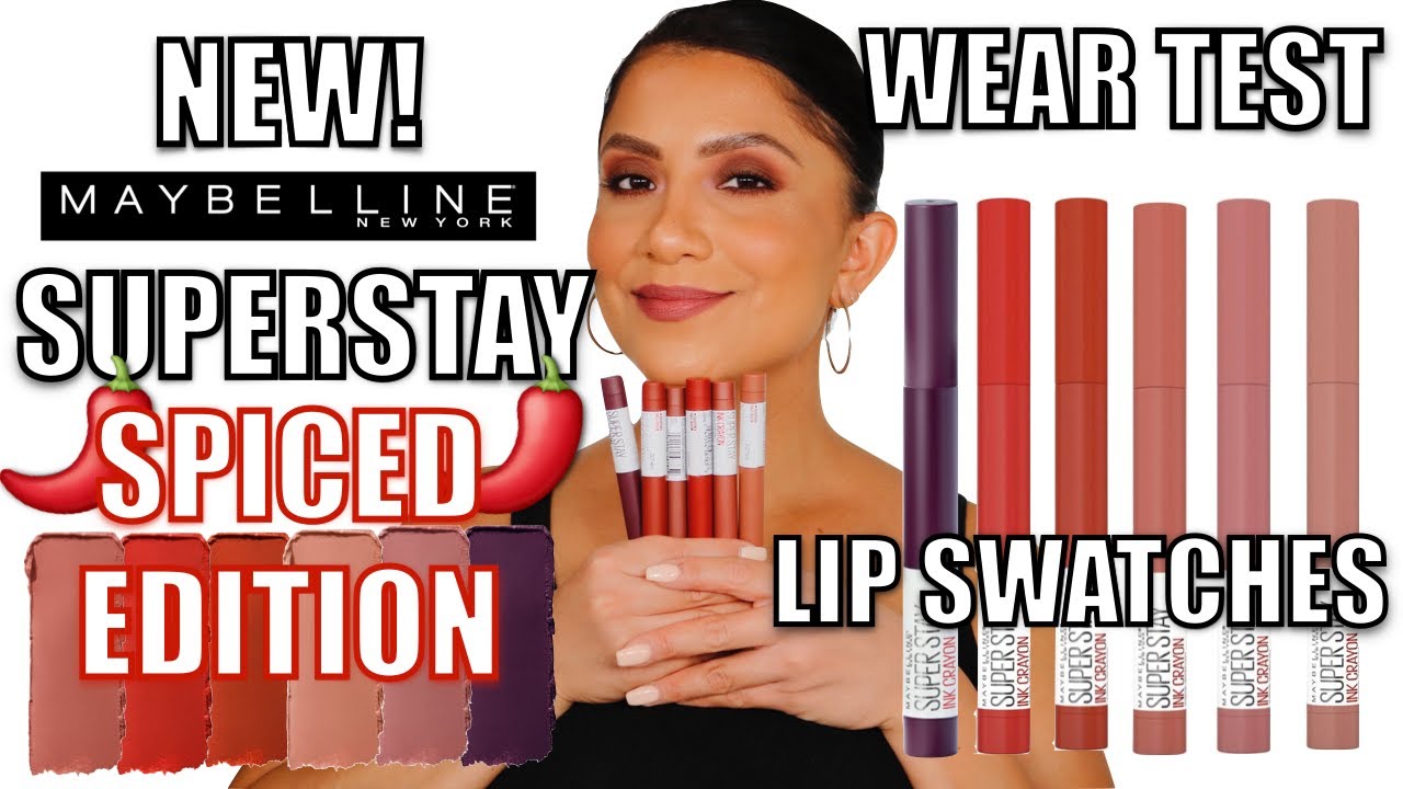 NEW! *SPICED EDITION* MAYBELLINE SUPERSTAY LIP CRAYON + LIP SWATCHES + WEAR TEST | MagdalineJanet
