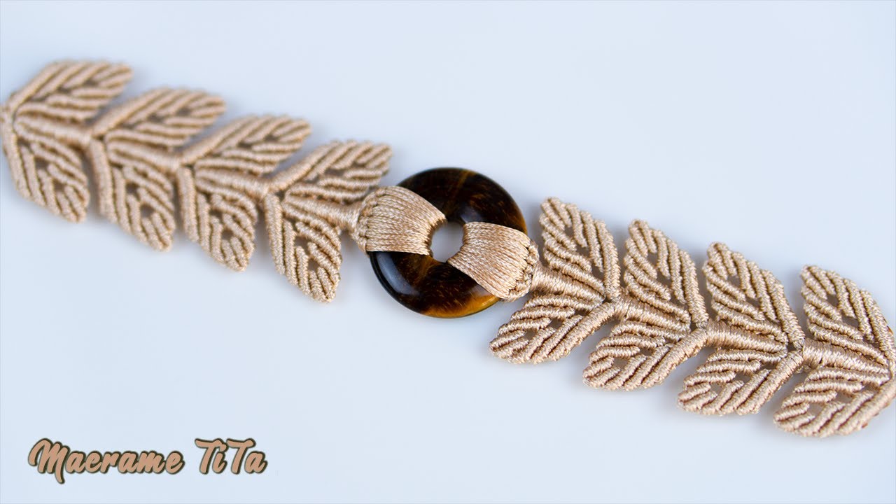 Macrame tutorial: DIY Macrame leaf Bracelet with Donut bead | Step by step tutorial
