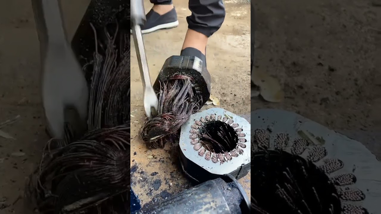 Disassemble Of Damage AC Compressor For Recycling #accompressor #ac #recycling #disassemble