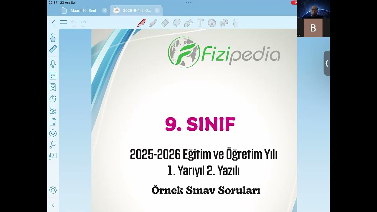 9. SINIF FİZİK - 1. DÖNEM 2. YAZILI SINAV ÇALIŞMASI - FİZİPEDİA YAYINLARI ÖRNEK SENARYO ÇÖZÜMÜ