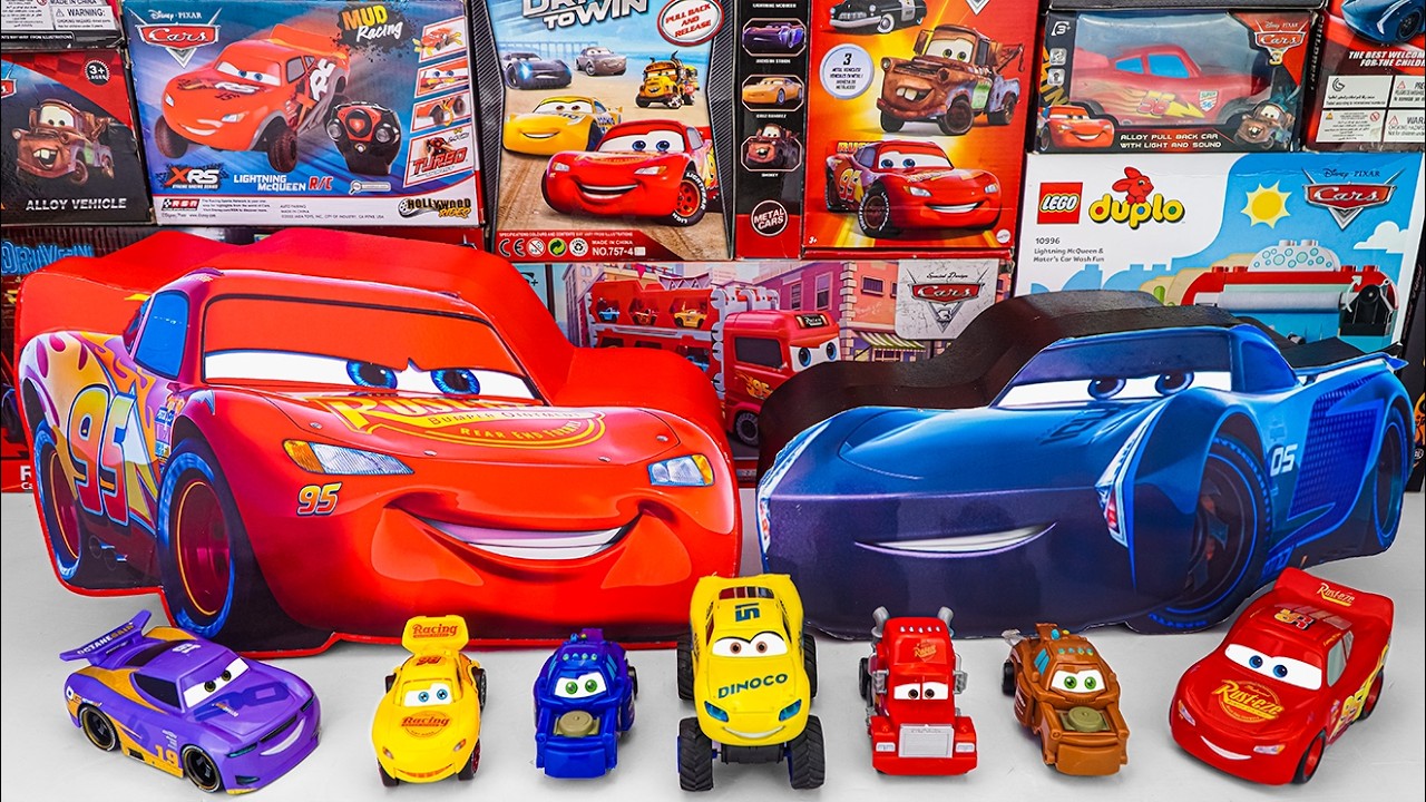 4  Review Unboxing Pixar Cars Disney 🚗🚕 Lightning McQueen, Jackson Storm,Cruz Ramirez,danny swervez