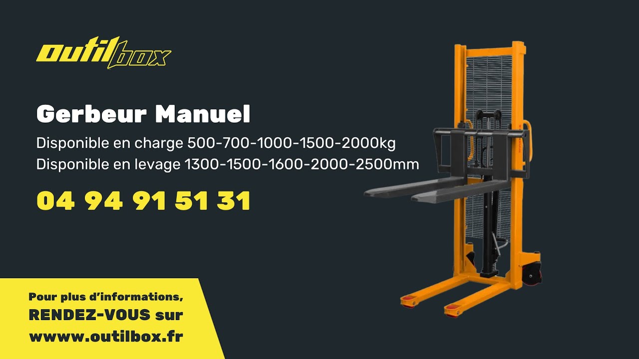 Gerbeur Manuel CORMAK - Charge 1000KG – Hauteur levage 1600MM