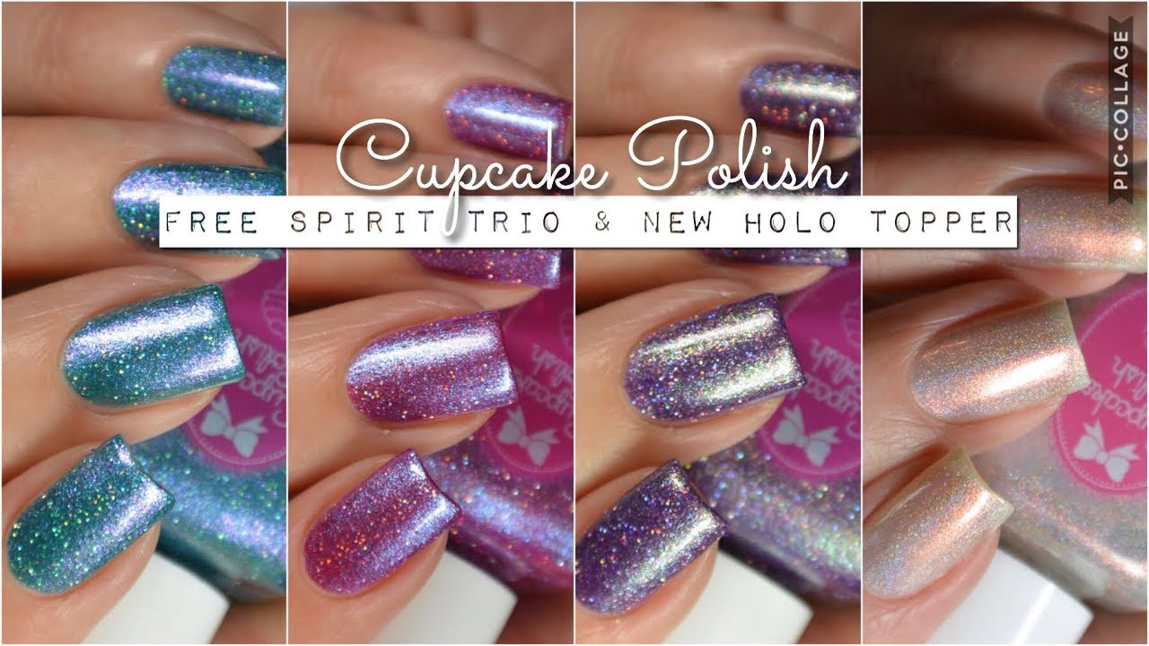 Swatches || Cupcake Polish Free Spirit Trio & New Topper | Rikki's Nails