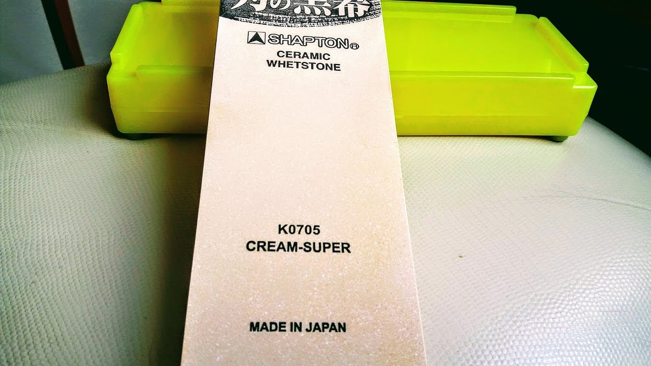 Review da pedra de afiar da Shapton 12.000 - Modelo K-0705 - Cream Super