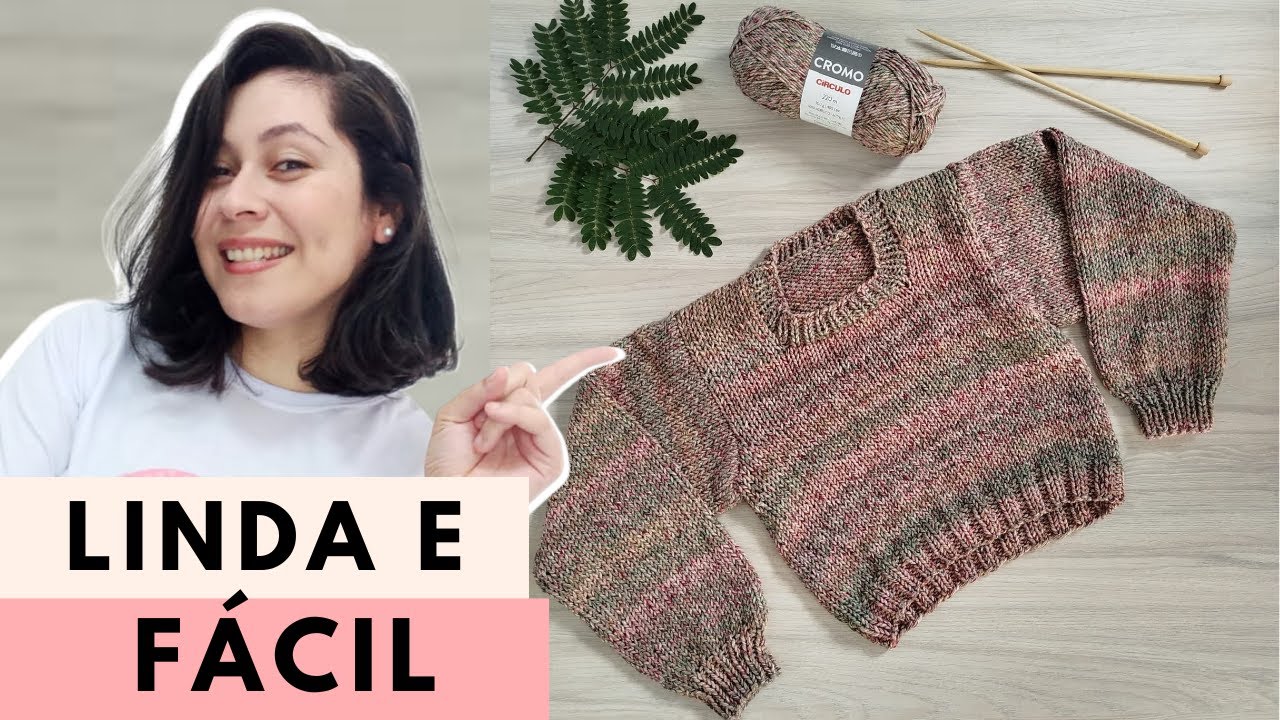 BLUSA DE TRICÔ PARA ADULTO TAMANHO P - Feita com Fio Cromo. Por @blogbyday