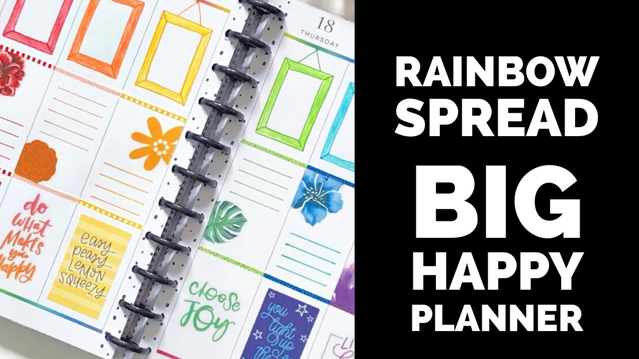 Plan With Me // Big Happy Planner // Rainbow Spread in Honor of Pride Month