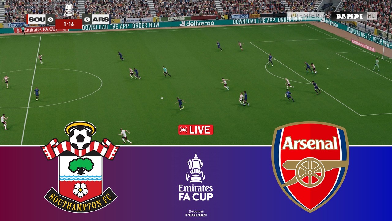 🔴SOTHAMPTON vs ARSENAL - Emirates FA Cup 2026 - Video Game Simulation