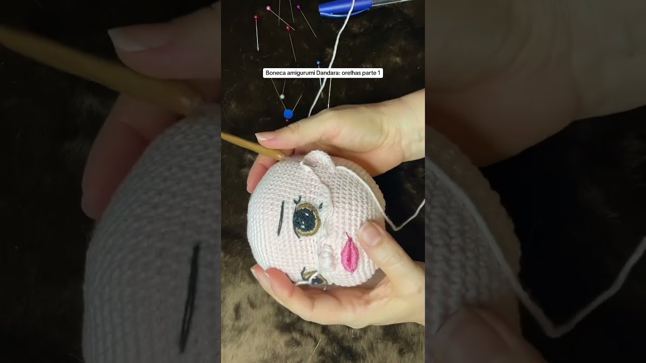 Boneca amigurumi Dandara: orelhas parte 1