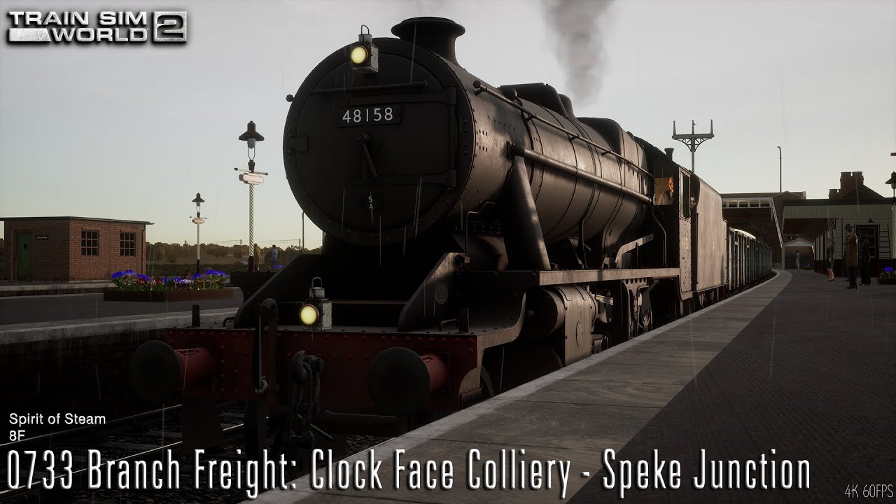 0733 Branch Freight: Clock Face Colliery - Speke Junction - Spirit of Steam   8F - Train Sim World 2