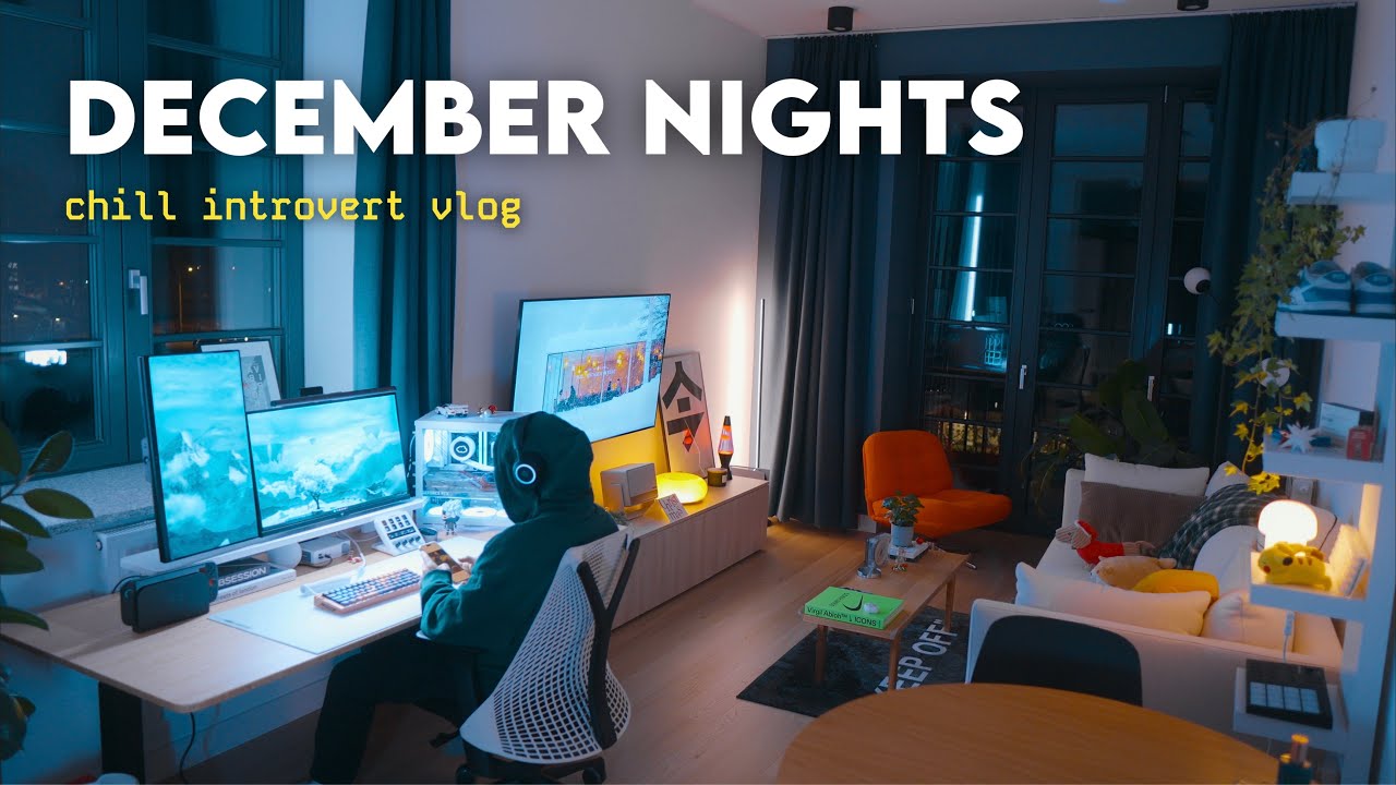 cozy winter evening 🎄❄️ getting ready for christmas in my apartment | gaming vlog