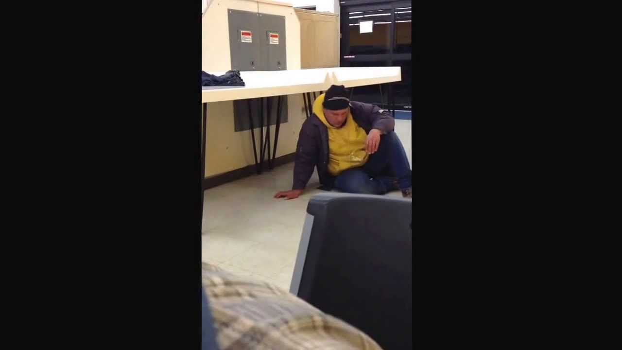 Drunk guy passed out at laundry Matt