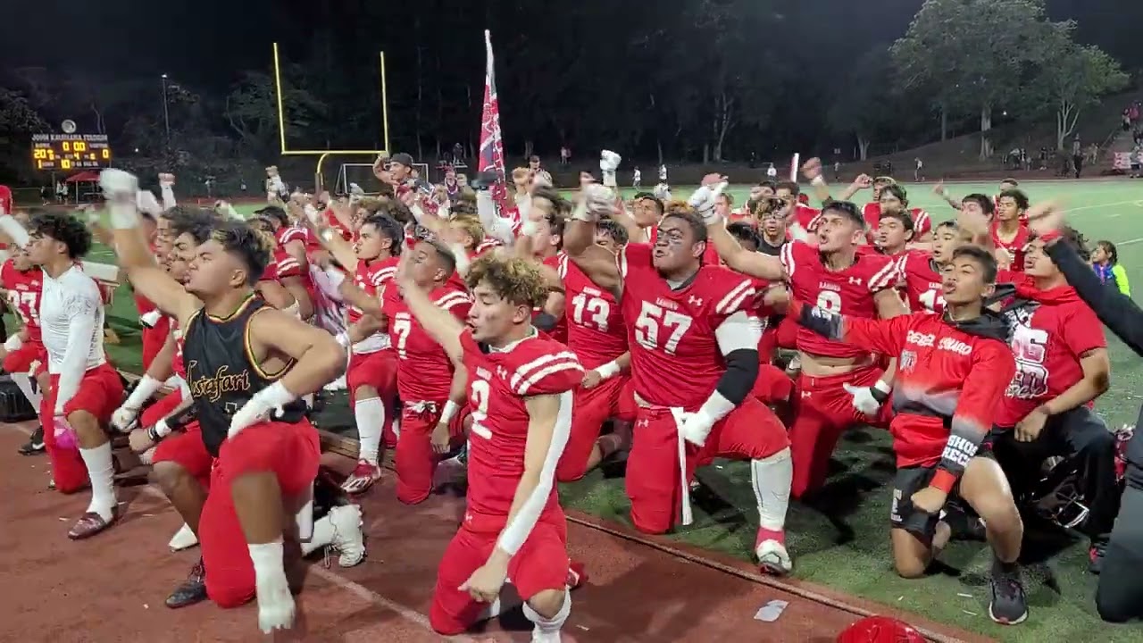 THE HAKA. State Open championship game: Kahuku 20, Punahou 0 (Nov. 25, 2022)