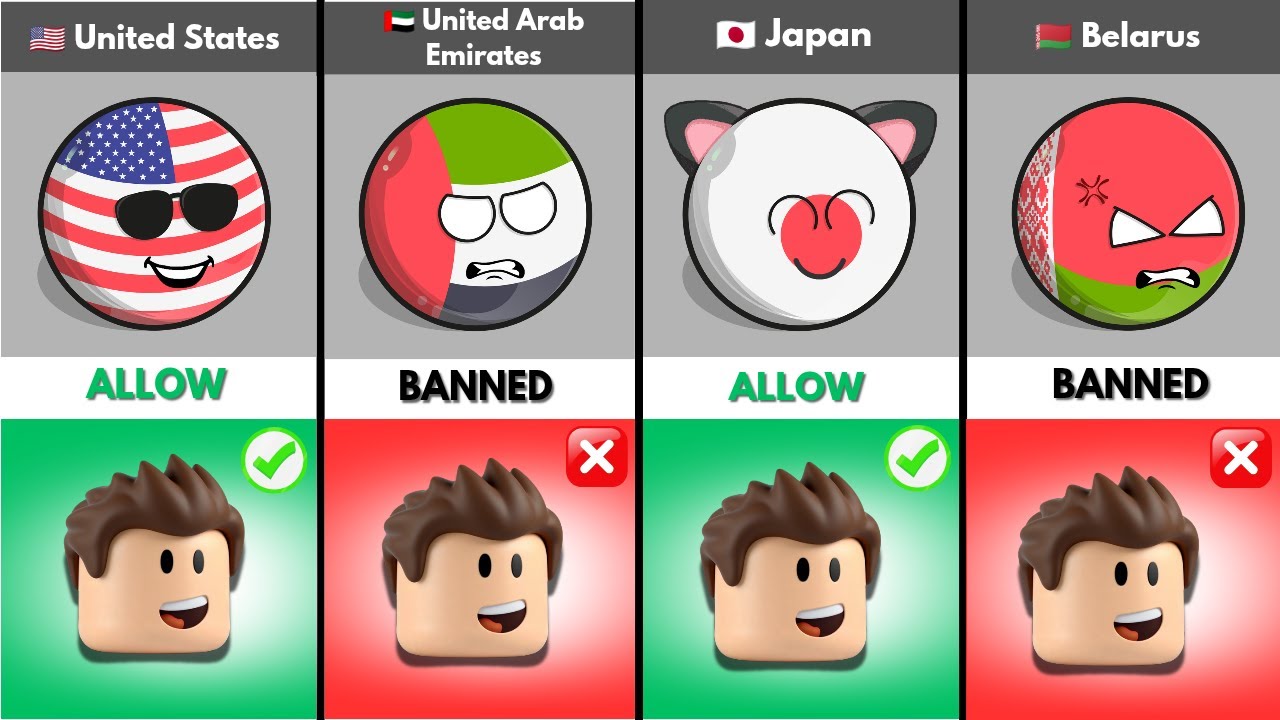 EVERY COUNTRY RANKED ALLOWED OR BANNED ROBLOX