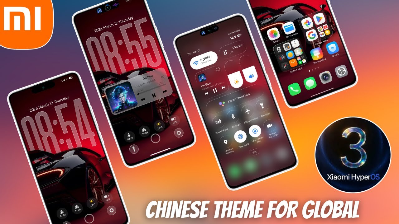 Красивая китайская тема оформления для Xiaomi Global