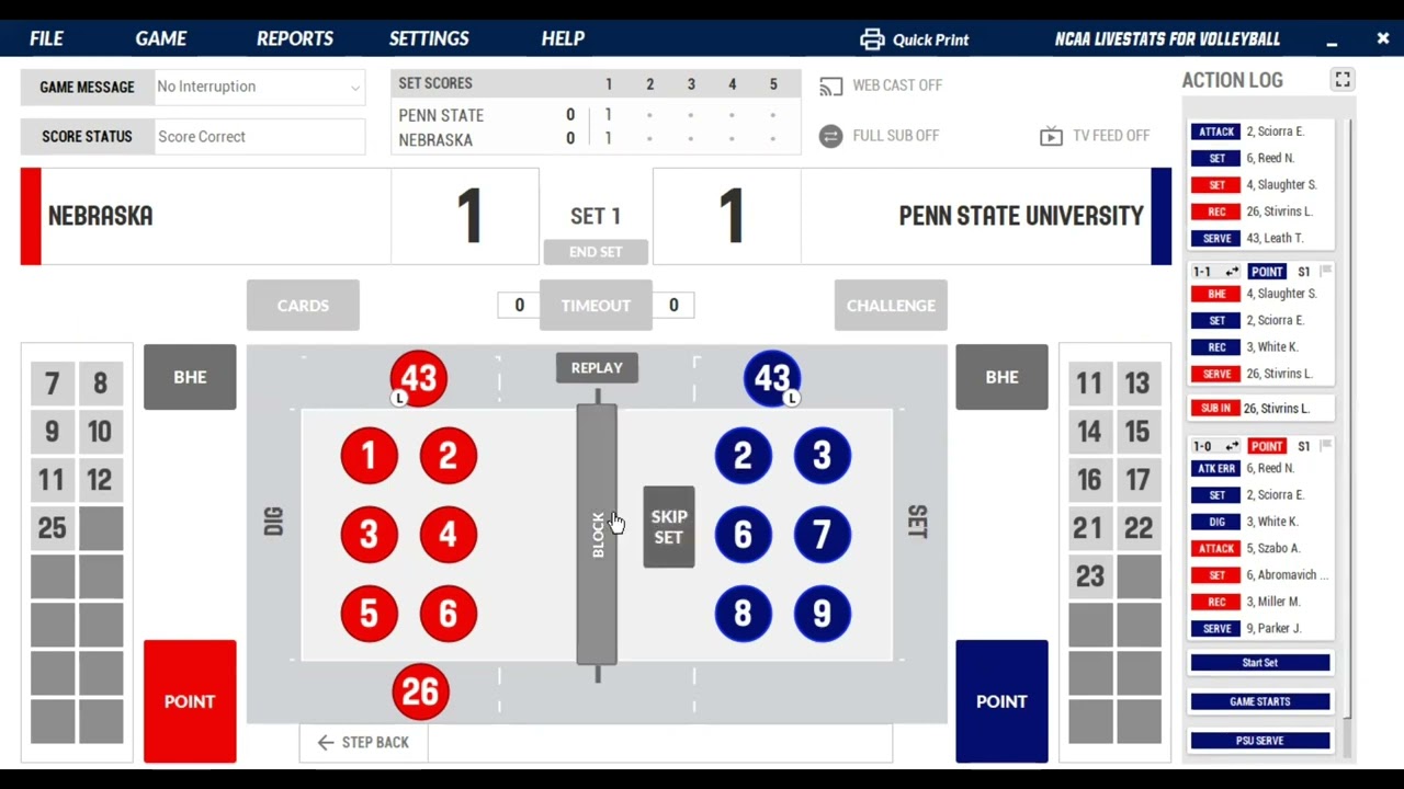 NCAA Live Stats Tutorial: Volleyball
