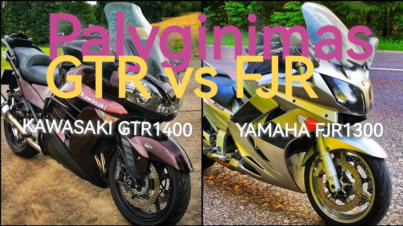 Kawasaki GTR1400 vs Yamaha FJR1300 Moto palyginimas.